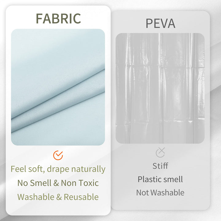 Waterproof Fabric Shower Curtain Liner, Washable Cloth Shower Curtain for Bathroom - Standard Size 72x72, Blue