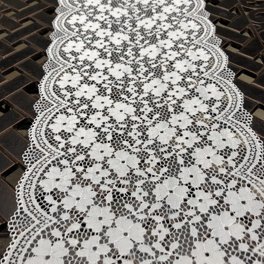 White Table Runners with Tassels for Bohemian, Dinner Rustic Table Top Bridal Shower, Wedding Table Decorations (72 inches, 5005 White)
