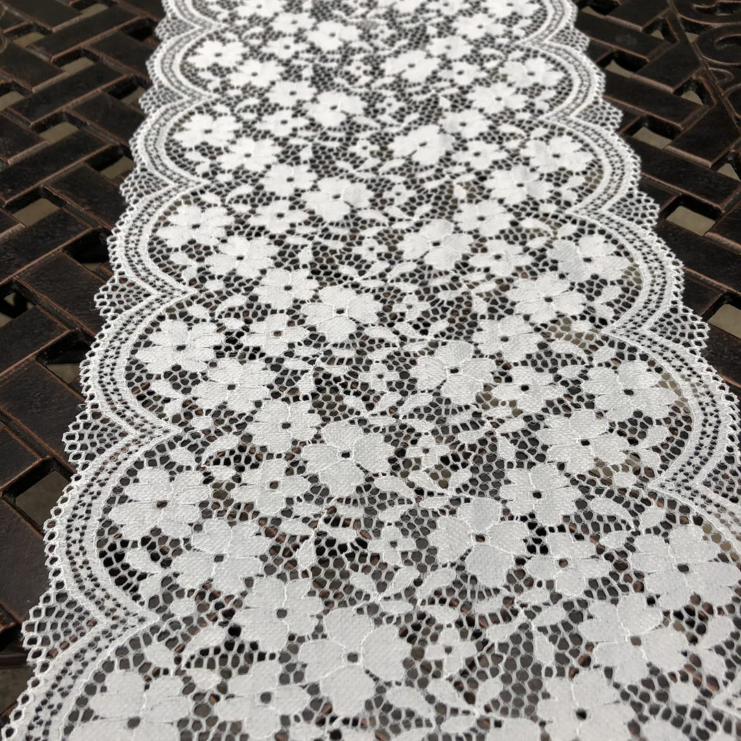 White Table Runners with Tassels for Bohemian, Dinner Rustic Table Top Bridal Shower, Wedding Table Decorations (72 inches, 5005 White)