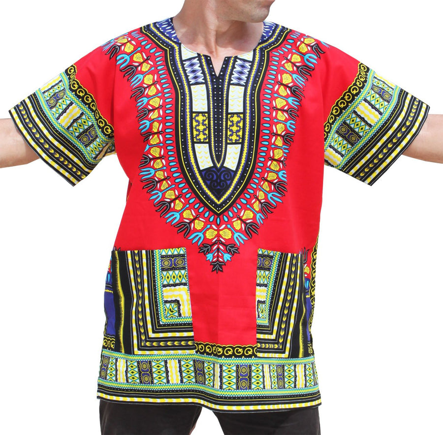 RaanPahMuang Unisex African Bright Dashiki Cotton Shirt