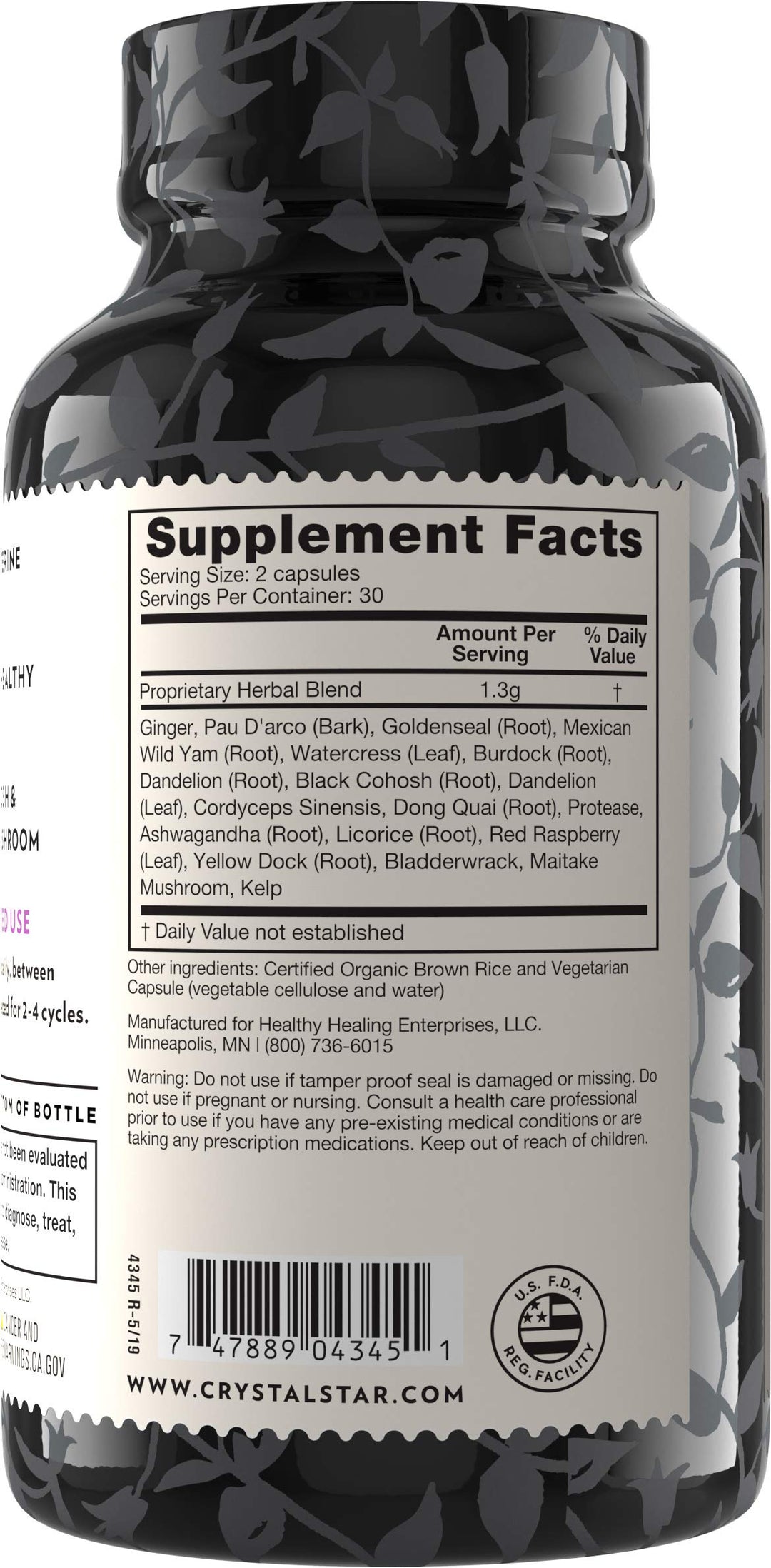 Fibro Defense, 60 Capsules, Black Cohosh, Breast &amp; Uterine Health Between Periods, Gluten Free, Non-GMO