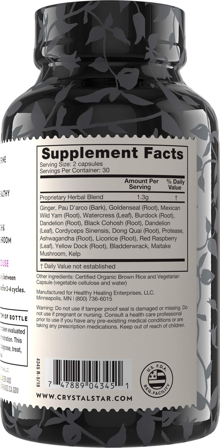Fibro Defense, 60 Capsules, Black Cohosh, Breast &amp; Uterine Health Between Periods, Gluten Free, Non-GMO