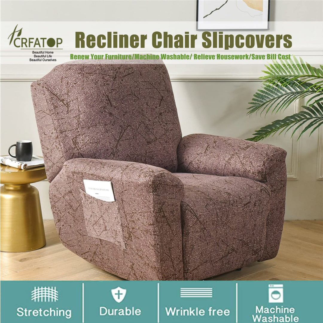 CRFATOP Recliner Chair Slipcovers with Pockets 1Seat Re