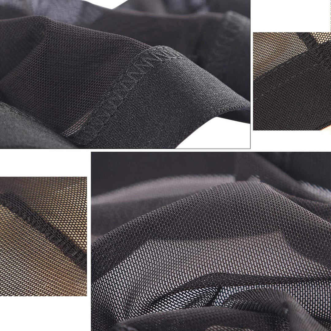 5 Pack Black Dome Cornrow Wig Caps Elastic Nylon Breathable Black Mesh net for Black women and Men