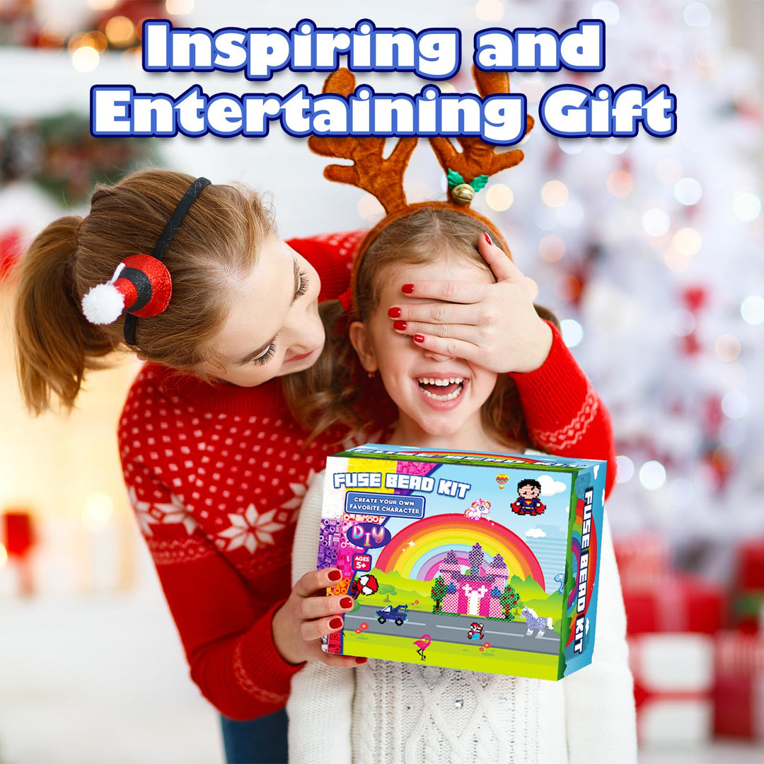 5500 5mm Fuse Beads Kit - 24 Colors | 111 Patterns, Arts and Crafts for Girls and Boys, Kids Toys Set, Gifts for Kids, Teens and Adults Age 5+ Years Old