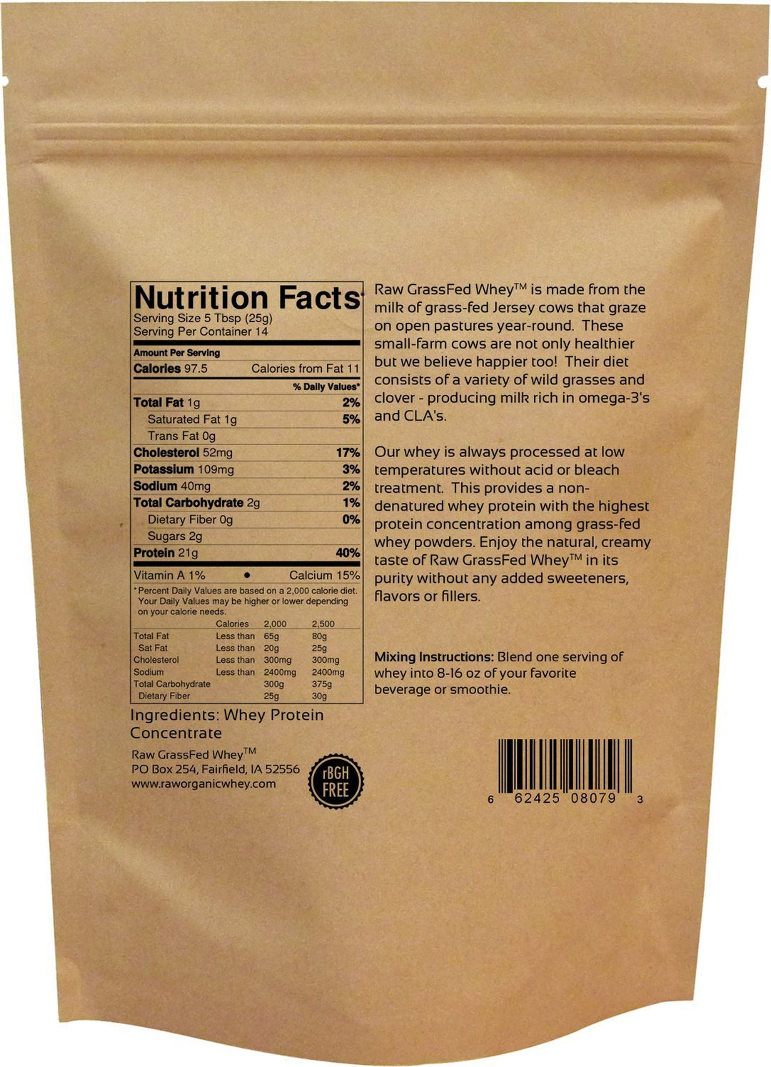 Raw Grass Fed Whey - Happy Healthy Cows, COLD PROCESSED Undenatured 100% Grass Fed Whey Protein Powder, GMO-Free + rBGH Free + Soy Free + Gluten Free + No Added Sugar, Unflavored, Unsweetened (12 OZ)