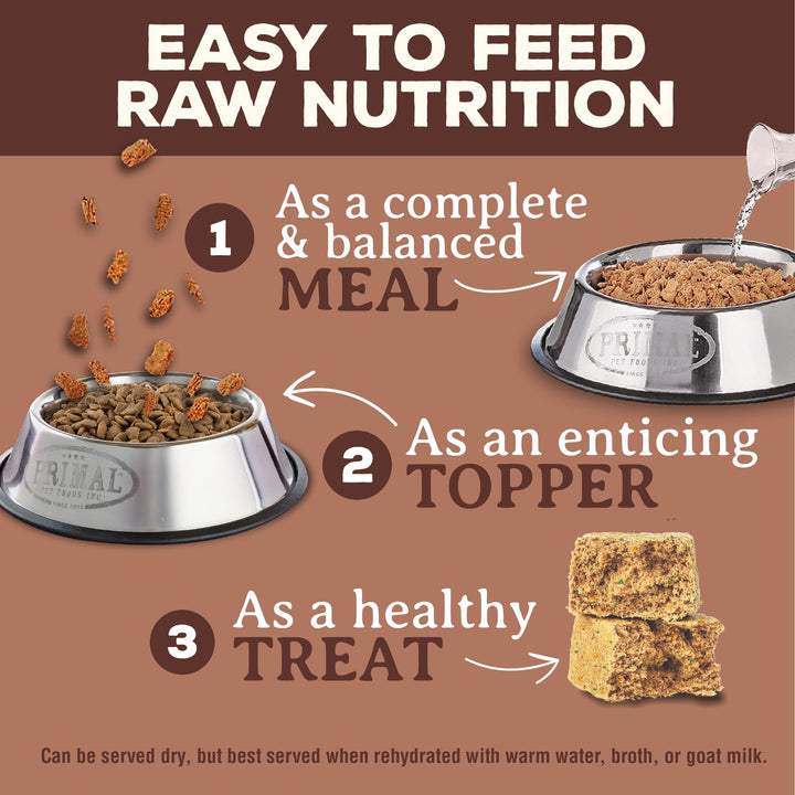 Primal Freeze Dried Raw Dog Food Nuggets, Pork, Complete &amp; Balanced Meal, Also Use as Topper or Treat, Premium, Healthy, Grain Free, High Protein Raw Dog Food, 14 oz