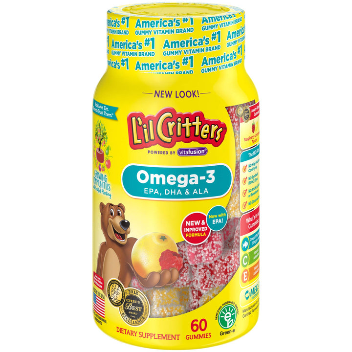 L&#39;il Critters Omega-3 Vitamin Gummy Fish 60 Count (Pack of 2)