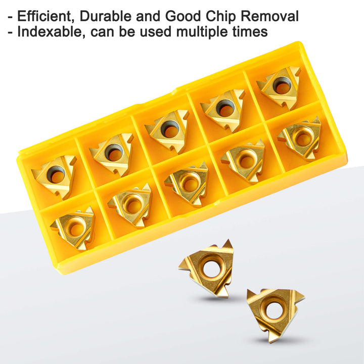 Indexable Metal Lathe Insert Blades - CCMT21.51, DCMT21.51, 11IR AG60, MGMN150-G, 11ER AG60 7Pcs for 1/2 Shank Indexable Turning Tool Holder Insert Replacement