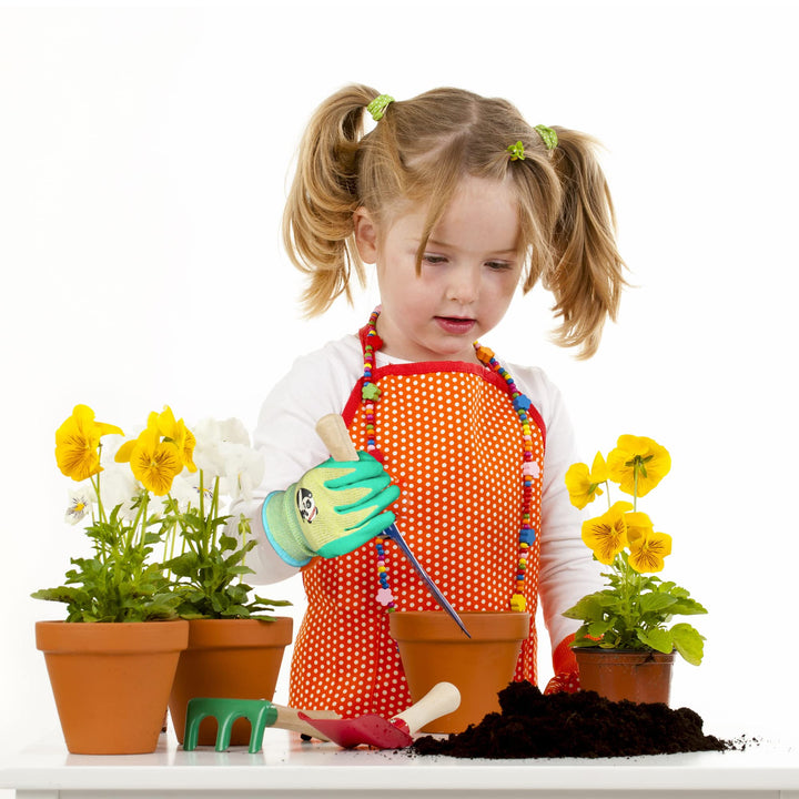 2 Pairs Age 3-5 Kids Gardening Gloves, EN388 2131X Outdoor Protective Work Gloves with Breathable Micro-Foam Coating for Gardening, General Purpose, Courtyard