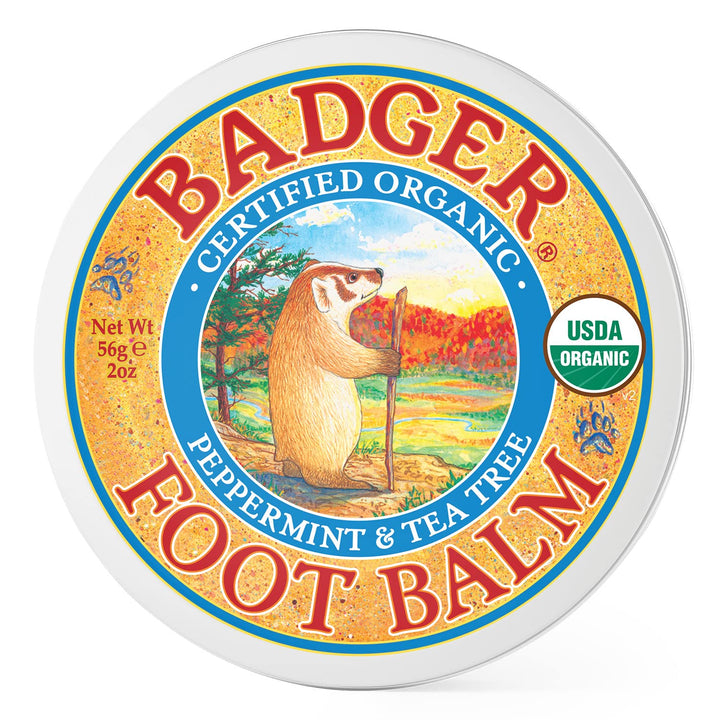 Badger Organic Foot Balm Peppermint and Tea Tree -0.75 oz
