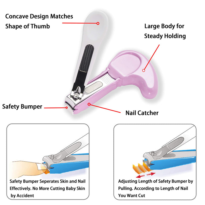 Baby Nail Clipper with Nail Catcher and Nail File (Violet)