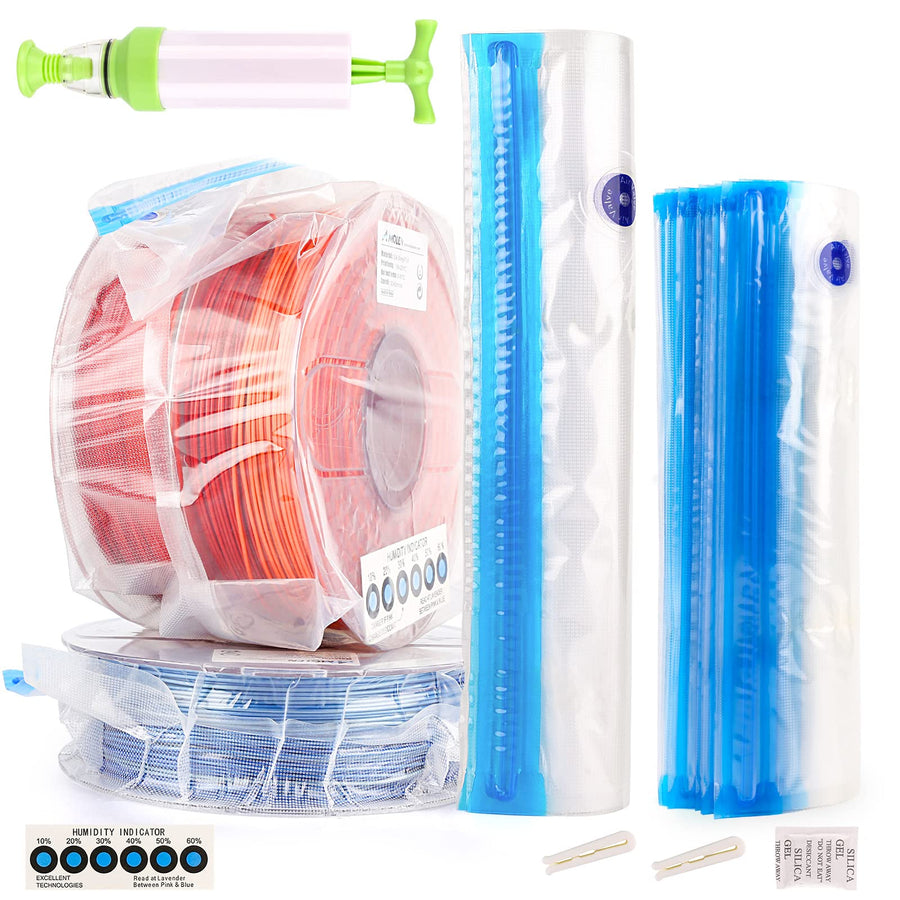 3D Printer Filament Storage Bag Vacuum with Two Sizes - 45 PCS Spool Storage Sealing 12 Bags Dust Proof Humidity Resistant for Keeping Filament Dry