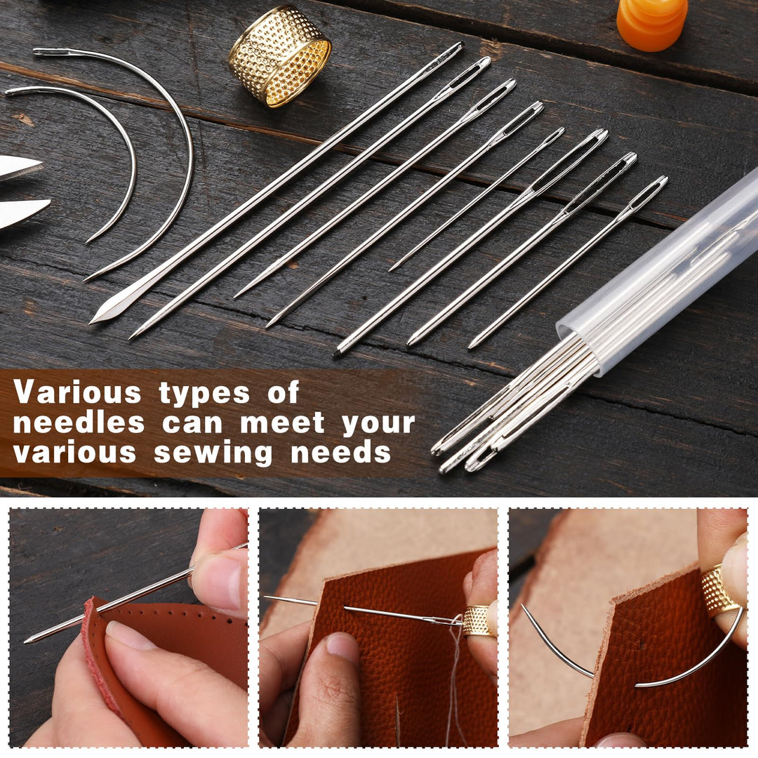 30 Pcs Sewing Kit, Upholstery Thread Heavy Duty Sewing Kit, Upholstery Repair Kit, Upholstery Needle and Thread, Leather Repair Kit for Furniture, Canvas, Couch,Fabric, Weave