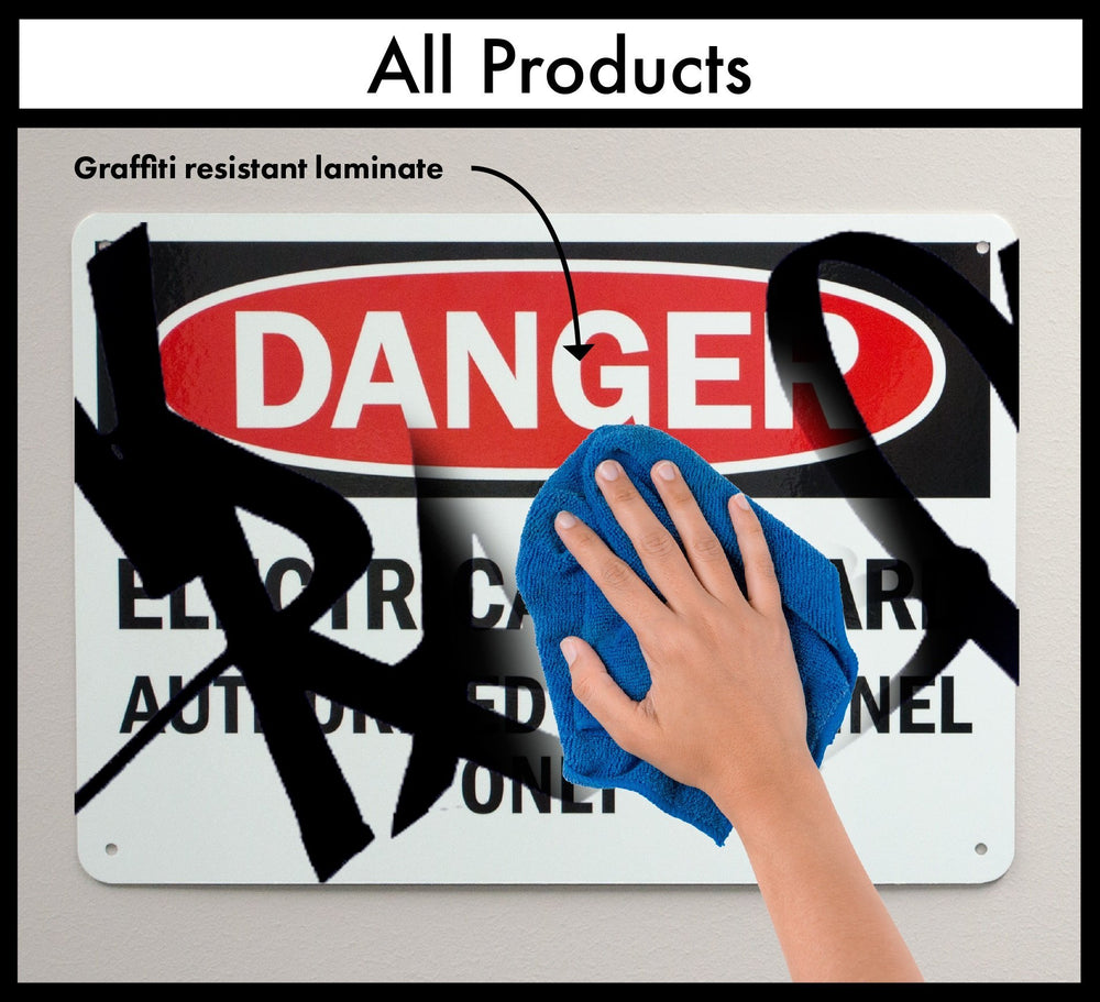 SmartSign S-5708-PL-10 Danger - Do Not Lean on Rail Sig