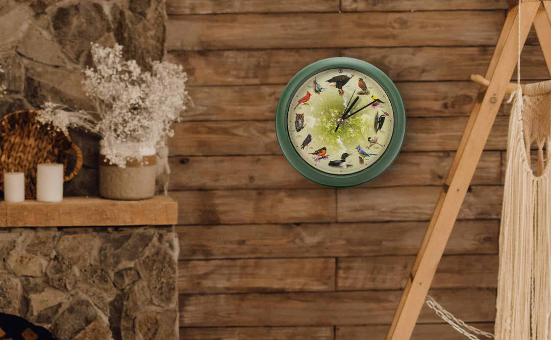 Mark Feldstein Limited Edition 20th Anniversary Singing Bird Wall/Desk Clock, 8 Inch