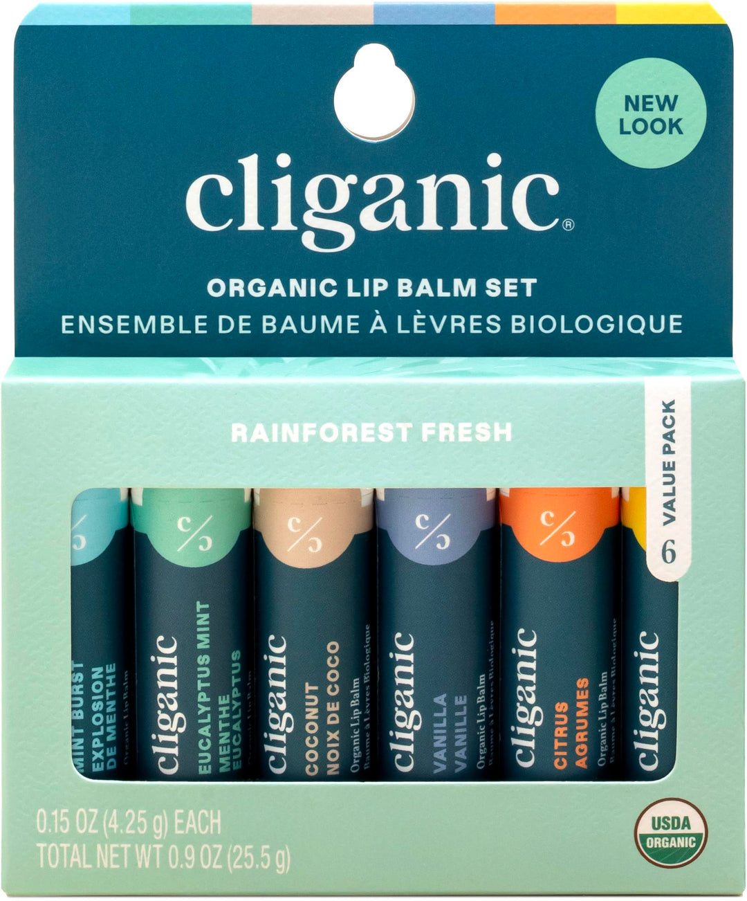 USDA Organic Lip Balm Set - 6 Flavors - 100% Natural Moisturizer for Cracked &amp; Dry Lips (Packaging May Vary)