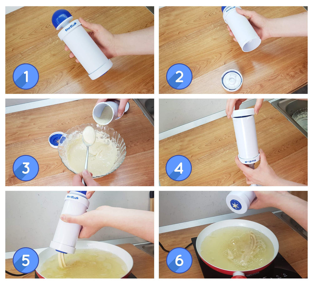 Churrera Churro Maker with FREE Recipe e-Book - Easy Piping Nozzle Tool for Deep Fry Churro in 8 Difference Shapes