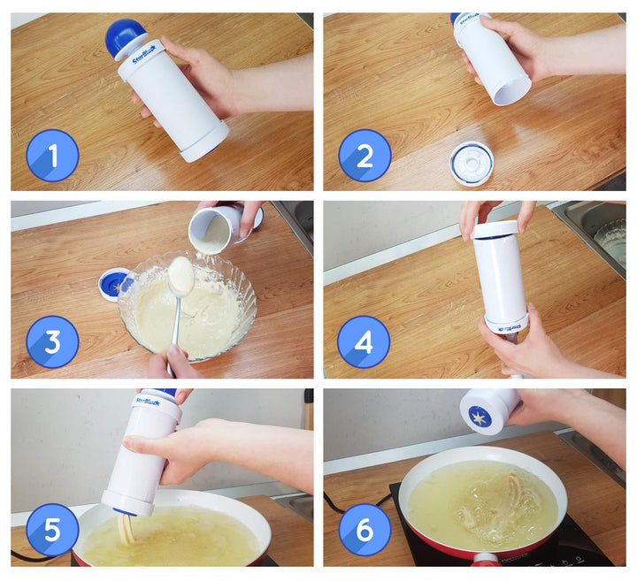 Churrera Churro Maker with FREE Recipe e-Book - Easy Piping Nozzle Tool for Deep Fry Churro in 8 Difference Shapes