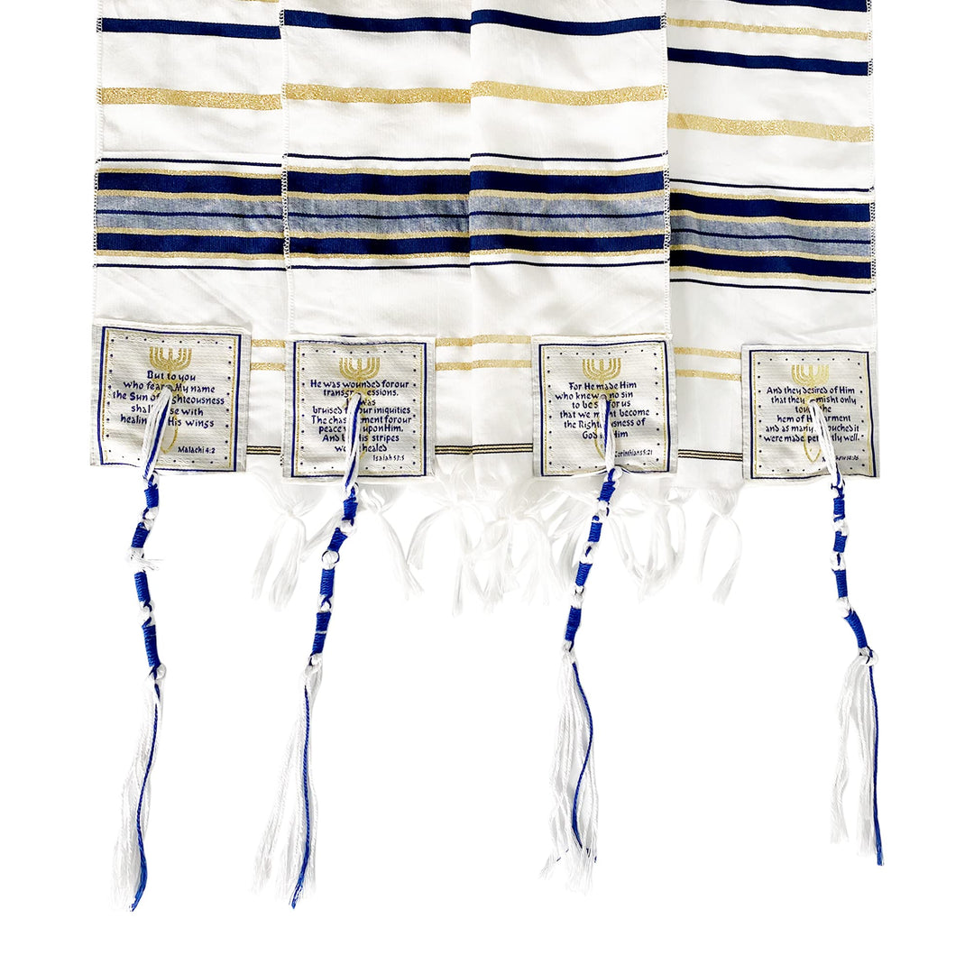 New Covenant Prayer Shawl, English/Hebrew &amp; Bag 72 X 22 (Israel) Holy Land
