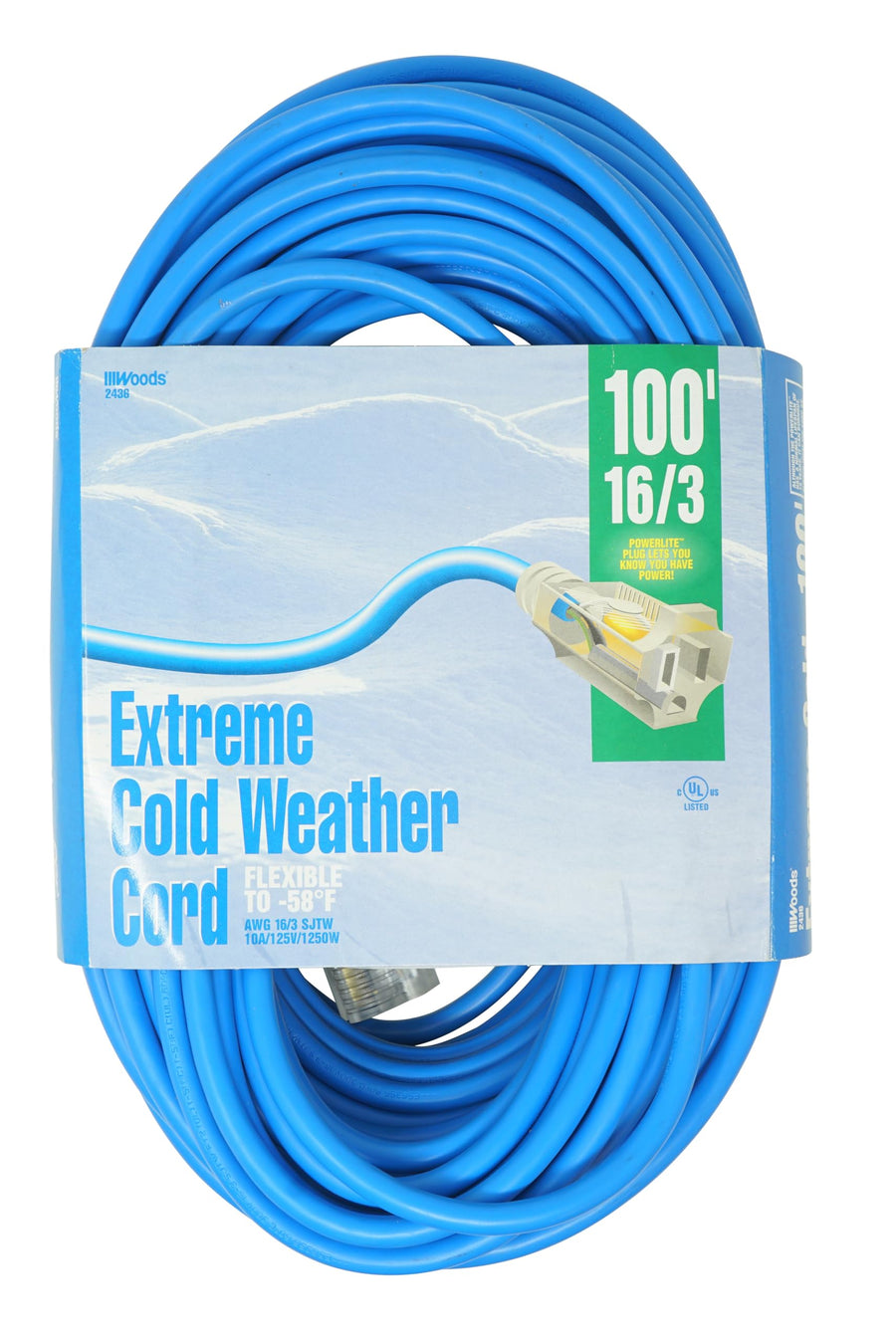 Coleman Cable 2436 Blue Coldflex Cord 100 Ft.