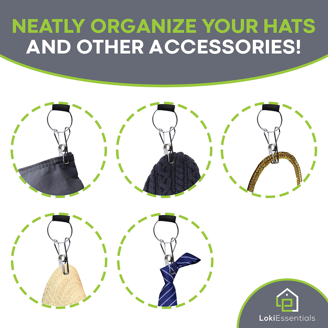 Hat Rack for Baseball Caps, Hanging Hat Organizer Display Holder, Hanger Hat Holder for Closet, Ball Cap Hat Storage Ideas (1-Pack)