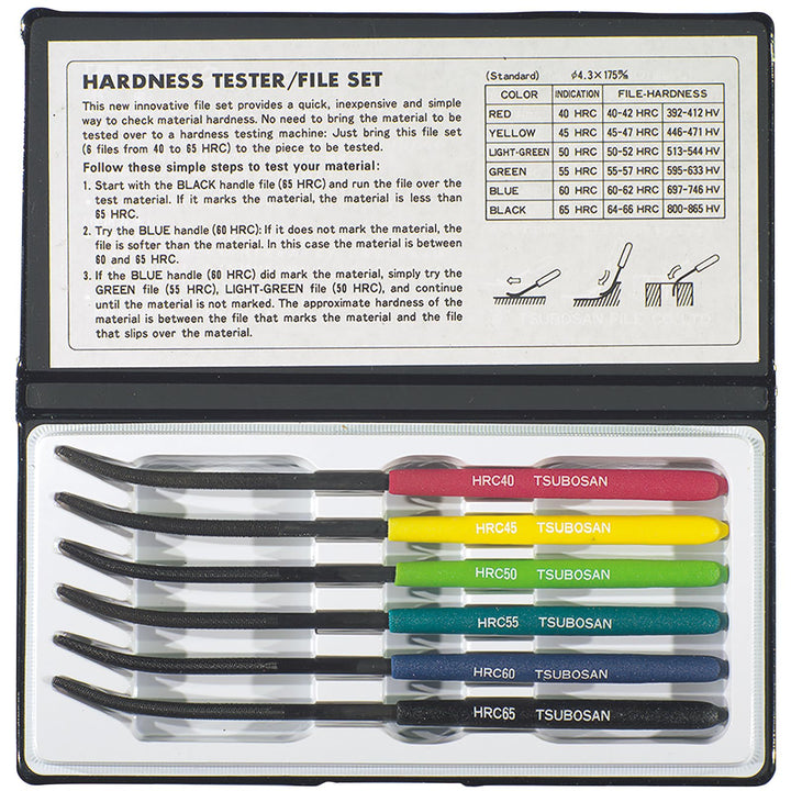 TTC 6 Piece Hardness Tester File Set