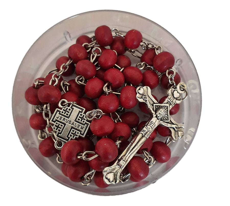 Rose Scented Catholic Rosary Necklace in Gift Box