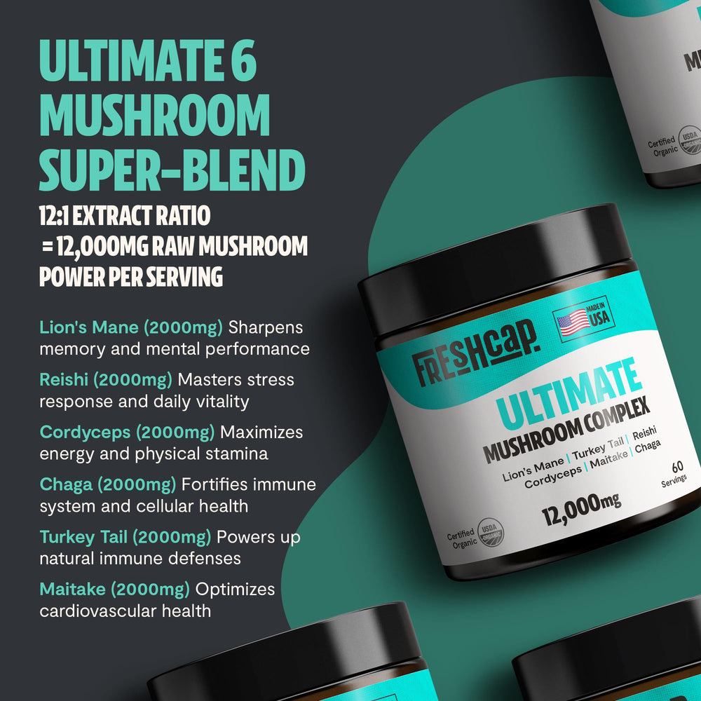 FreshCap Ultimate Mushroom Supplement Powder 12,000mg -