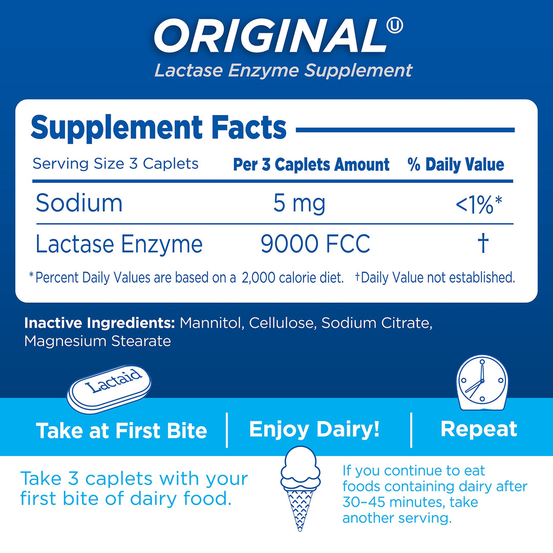 Lactaid Original Strength Lactose Intolerance Relief Ca