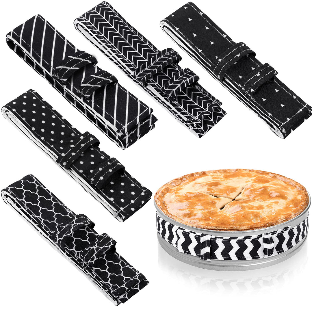 6 Pieces Bake Even Strips Cake Pan Dampen Strips Cake Pan Baking Strips Absorbent Thick Baking Tray Protection Strap for Clean Baking Edges(Stylish Style)