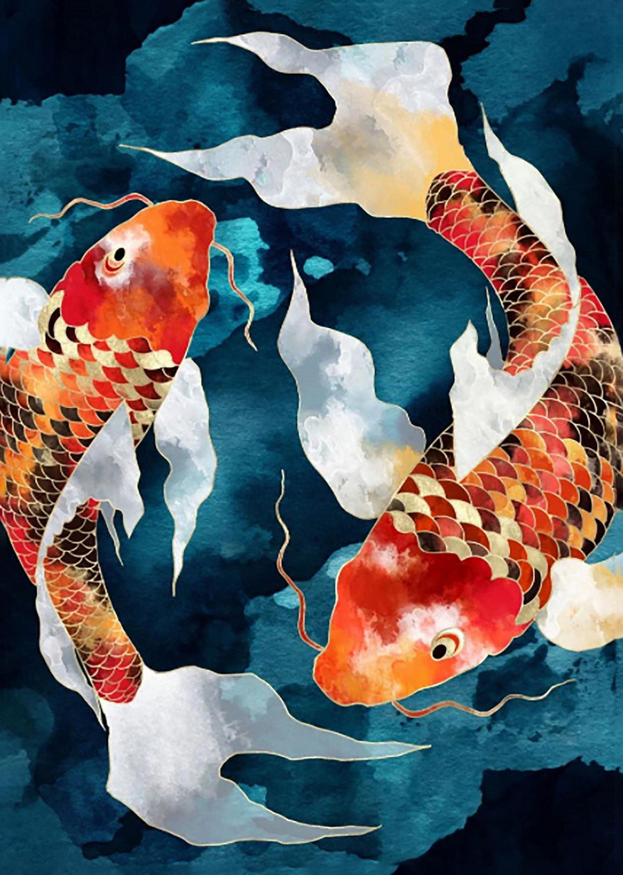 5D Diamond Painting Halloween Kit,Diamond Art Kits for Adults,Diamond Dots,Paint with Diamonds Round for Gift,Wall Decor(12x16) (Koi)