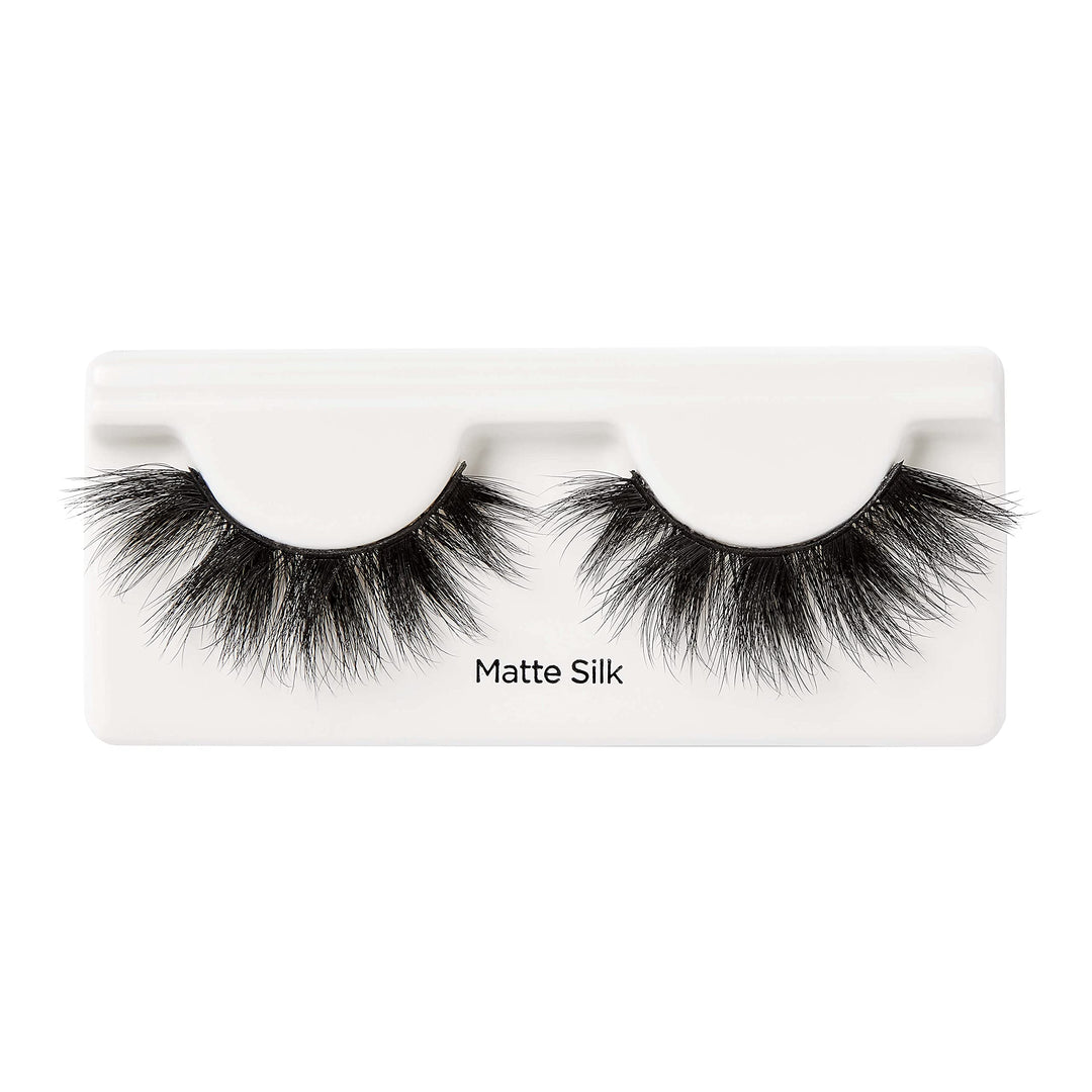 Lash Couture Matte Black Faux Mink Collection, False Eyelashes 1-Pack, Soft Real Mink Texture &amp; Matte Finish, High Impact Color, 3D Volume, Knot-Free Lash Band, Reusable, Matte Silk, 1 Pair