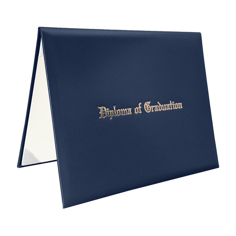 Tnghui Diploma Cover 8.5”x11” Imprinted “Diploma of Graduation” Rich in Color Leatherette Padded Certificate Covers Navy