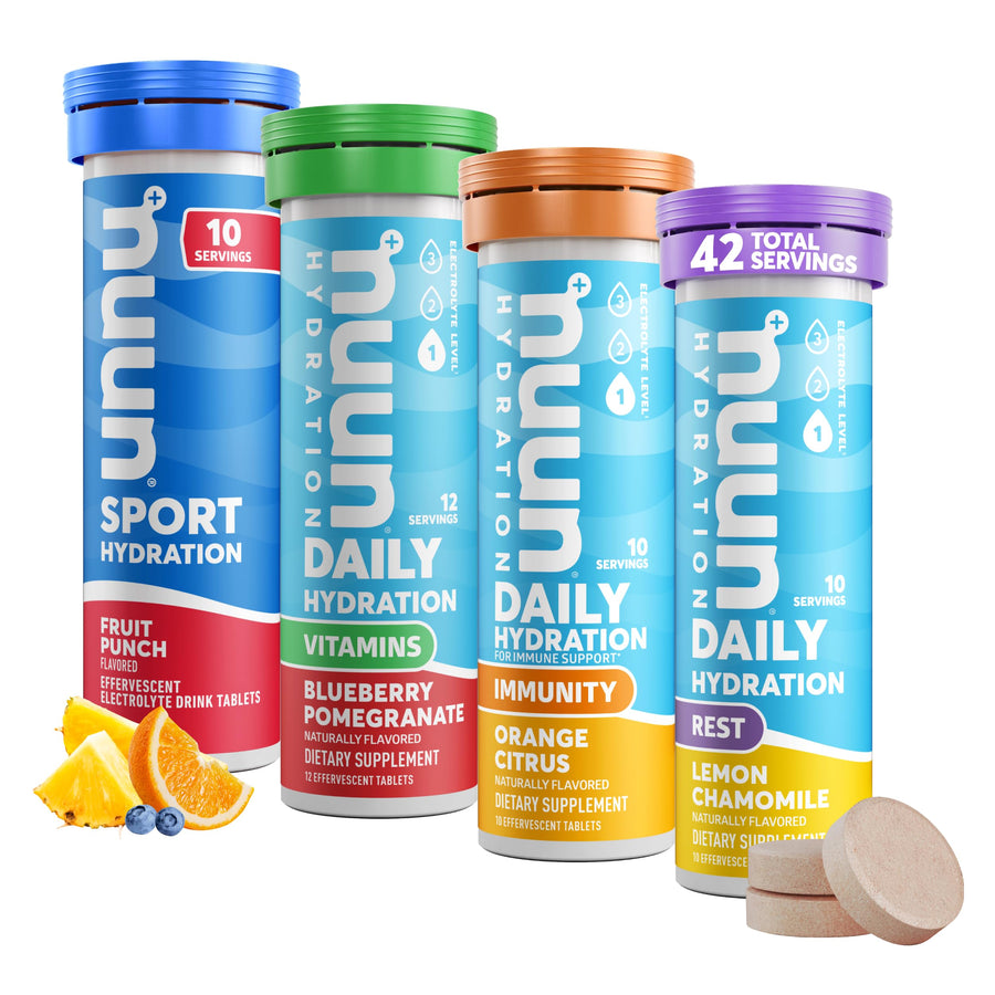 Hydration Complete Pack - Sport, Vitamins, Immunity and Rest Electrolyte Drink Tablets, Mixed Flavors, Dissolvable in Water, Vegan, Non-GMO, 4 Pack (42 Servings)