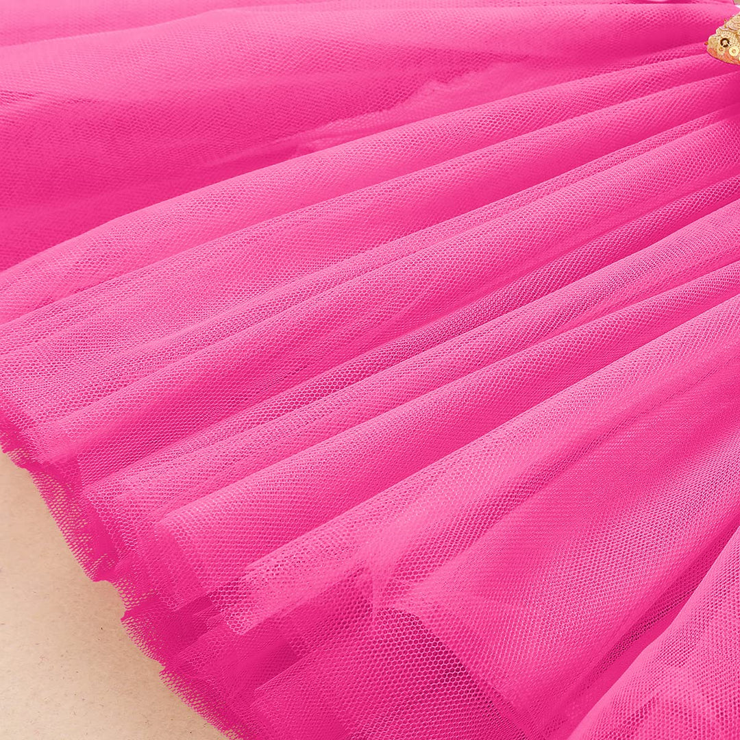 Baby Girls Newborn It&#39;s My 1st/2nd/3rd Birthday Cake Smash Shinny Printed Sequin Bow Tutu Princess Dress Hot Pink(3 Years) 3Y