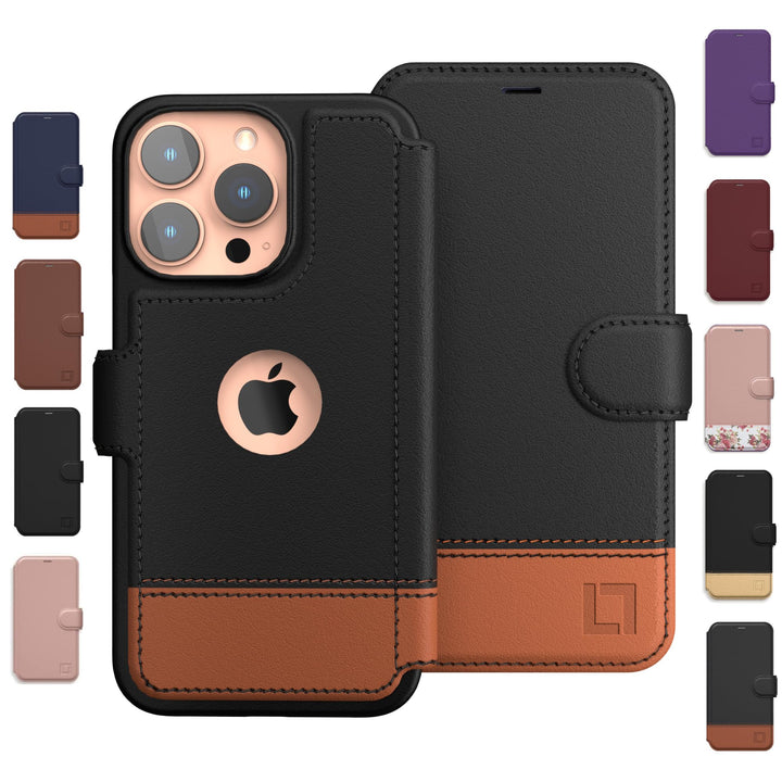 iPhone 13 Pro Max Wallet Case - Case with Card Holder - [Slim + Durable] for Women and Men - iPhone 13 Pro Max Flip Cell Phone case - Faux Leather - Folio Cover - Sandy Night