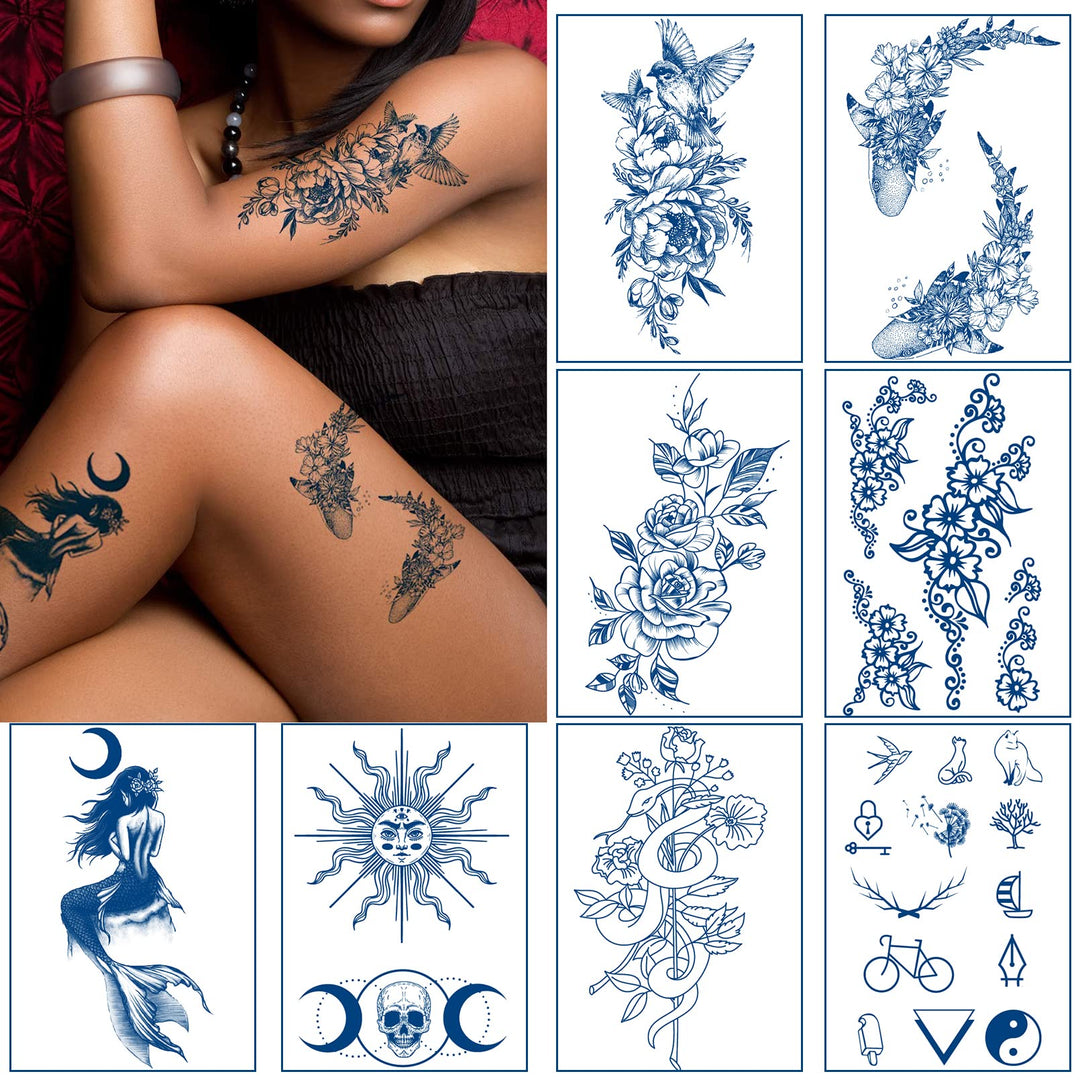 Semi-Permanent Tattoos for Women Men and Kids,Realistic Temporary Tattoo Waterproof and Long-Lasting 2 Weeks