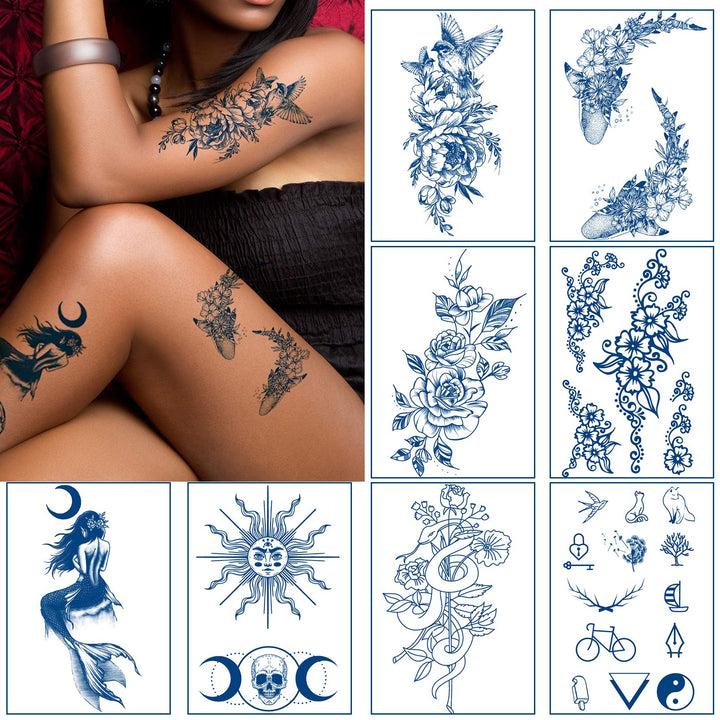 Semi-Permanent Tattoos for Women Men and Kids,Realistic Temporary Tattoo Waterproof and Long-Lasting 2 Weeks
