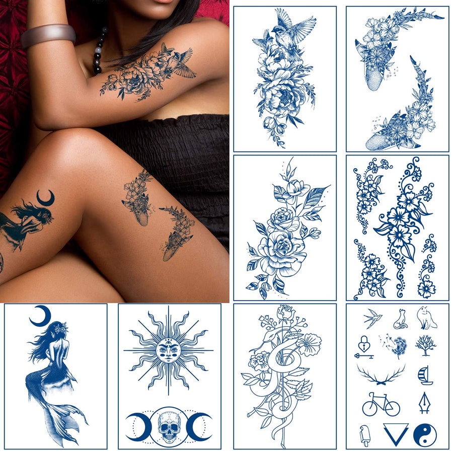 Semi-Permanent Tattoos for Women Men and Kids,Realistic Temporary Tattoo Waterproof and Long-Lasting 2 Weeks