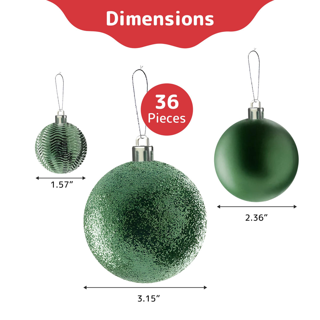 Prextex Christmas Tree Ornaments - Emerald Green Christ