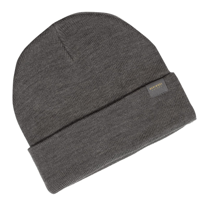 Beanie for Men and Women - Merino Wool Blend Ribbed Knit Winter Hat Gray Heather