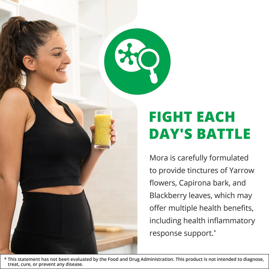 Mora Yarrow Extract - Yarrow Herb, BlackBerry Leaves and Capirona Bark Extract for Digestive Health, Gut Support &amp; Healthy Inflammatory Response (1oz / 30ml)