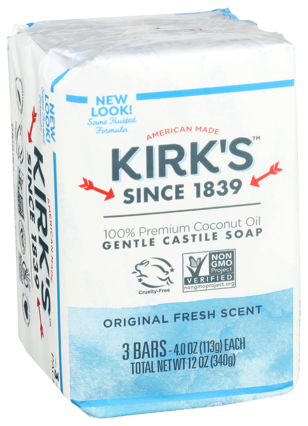 Kirk&#39;s Natural Castile Soap Original - 4 oz Each, 3 ct