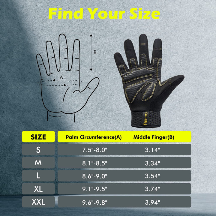 Men&#39;s Large Protective Gloves, Breathable Safety Mechanic Gloves with Padded Silicone Palm, Sensitive Touch Screen Flexible Grip Gloves for Work
