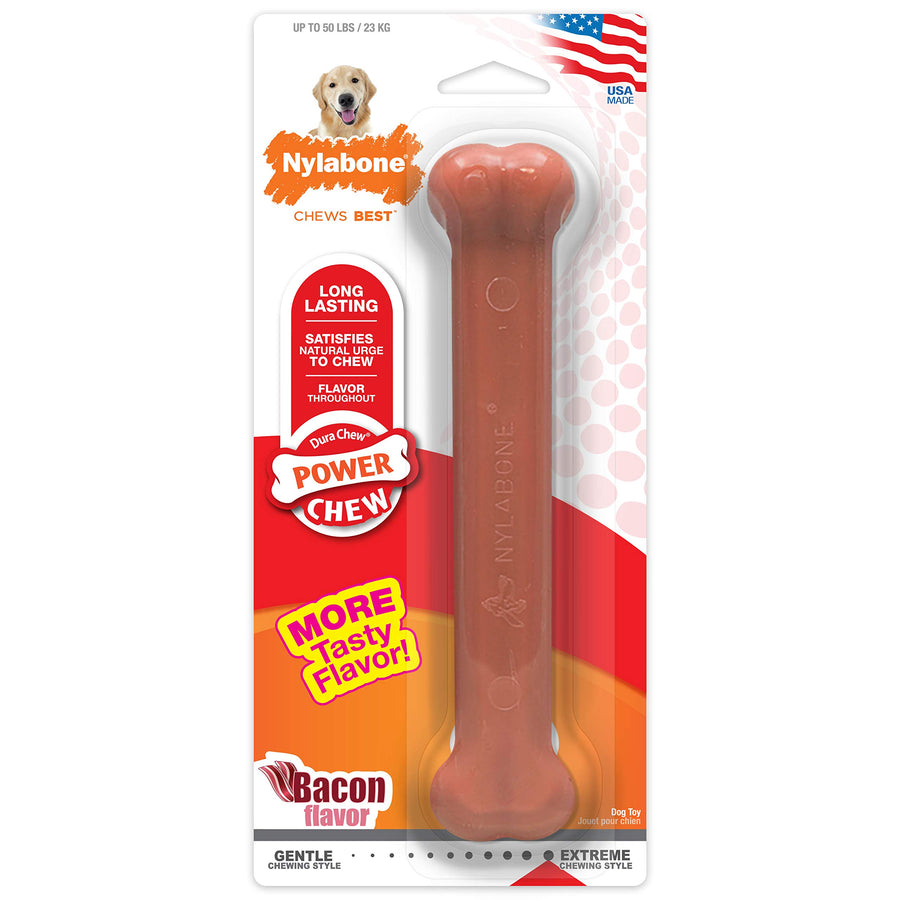 Power Chew Classic Bone Chew Toy for Dogs, Durable Dog Toys for Aggressive Chewers, Bacon Flavor, Large/Giant - Up to 50 lbs. (1 Count)