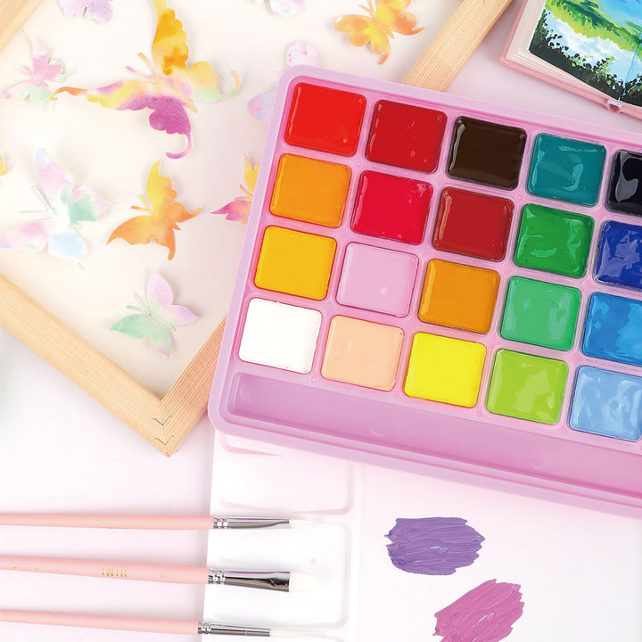 HIMI Gouache Paint Set Jelly Cup 18 Vibrant Colors Non Toxic Paints with Portable Case Palette for Artist Canvas Painting Watercolor Papers, Rich Pigment, 30ml/Cup