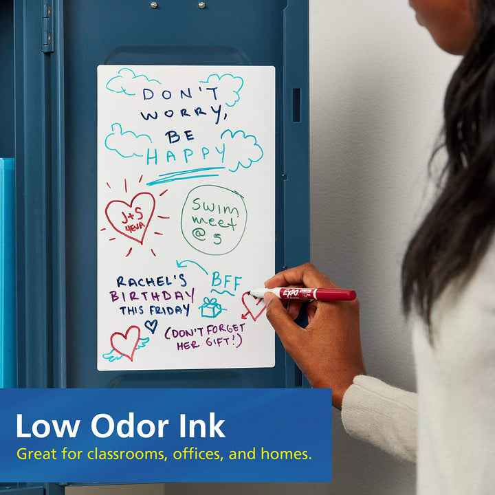 Low Odor Dry Erase Markers, Fine Tip, Black, 12 Count