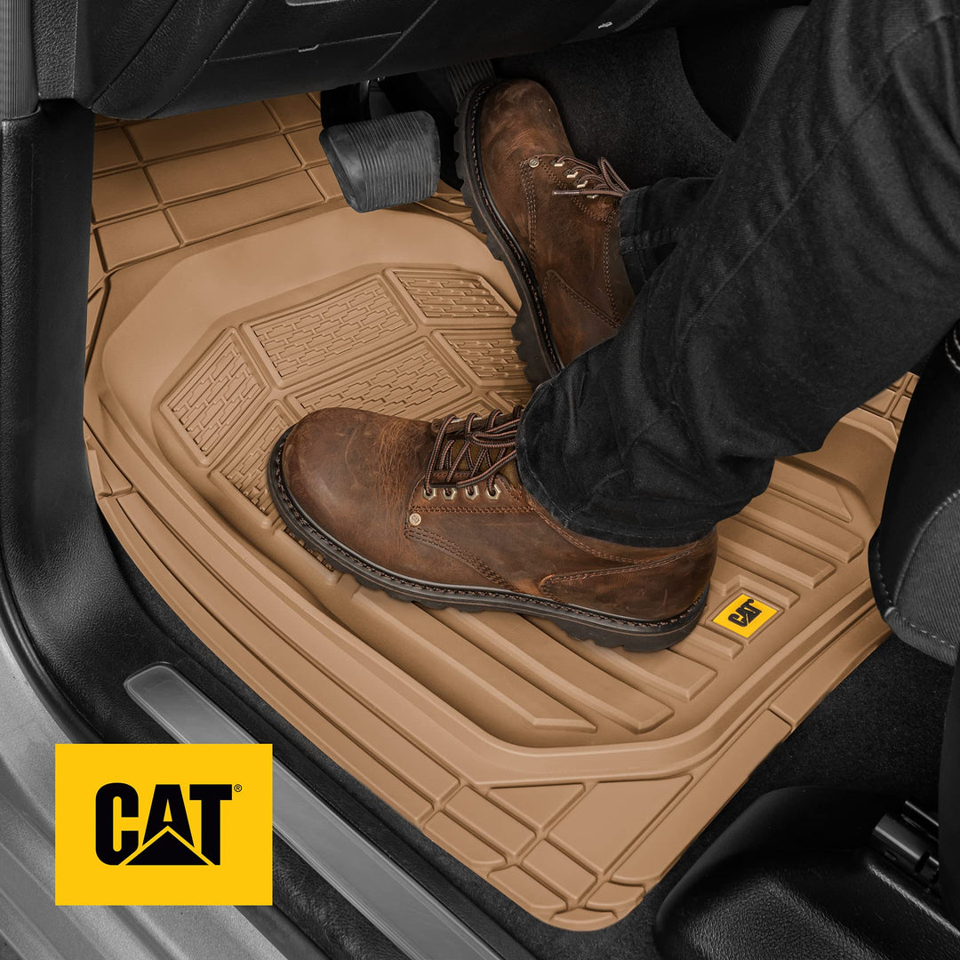 CAT® CAMT-9013 (3-Piece) Heavy Duty Deep Dish Rubber Floor Mats, Trim to Fit for Car Truck SUV & Van, All Weather Total Protection Durable Liners