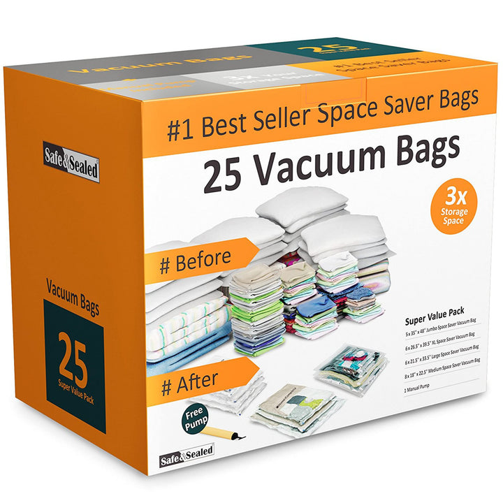Home Complete Space Saver Vacuum Bags, 25 pack with Pump